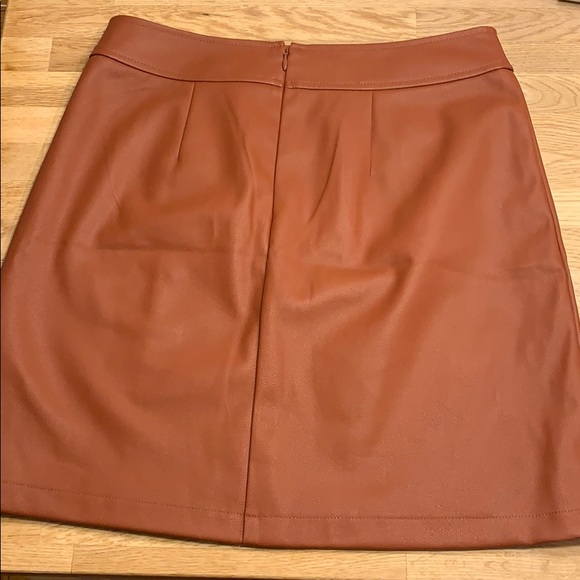 Faux Tan Leather Skirt - Picture 2 of 6